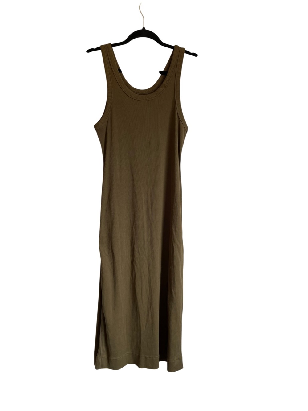 Everlane 90s Rib Organic Cotton Olive Green Ribbed Tank Maxi Dress NWOT